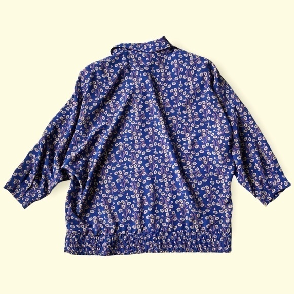 VTG 80S Blouse Adelaar Matson Liberty Ditsy Floral blouson shirt half sleeve L - Picture 11 of 14